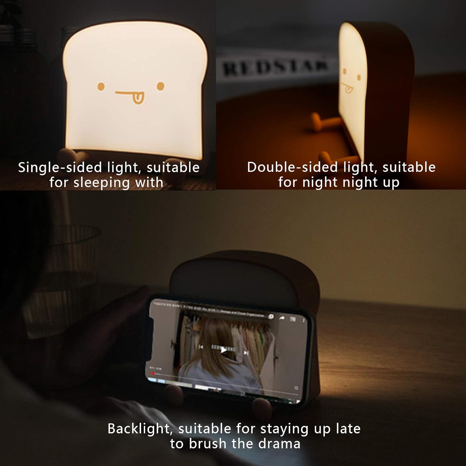 QANYI Cute Night Light LED Lamp with Rechargeable