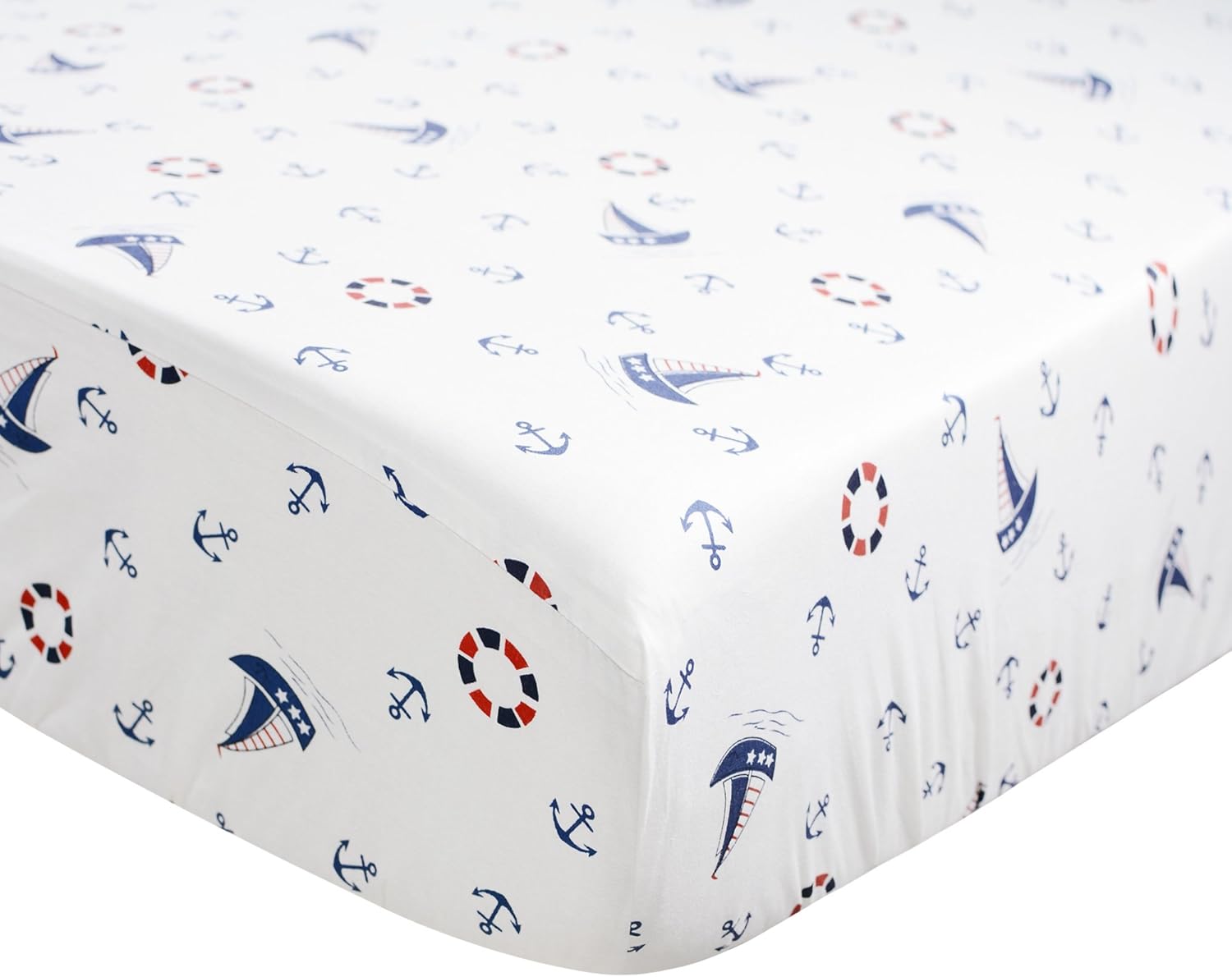 Brandream Nautical Crib Sheets Navy Blue Fitted 100 Cotton
