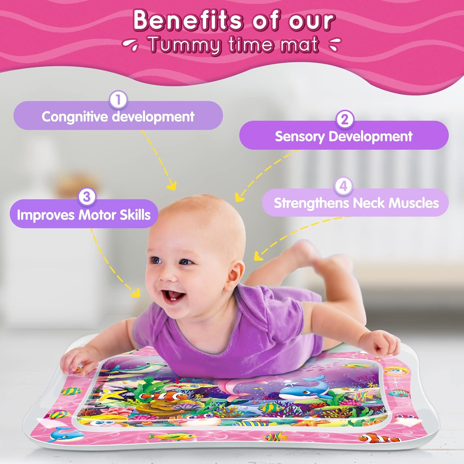 Infinno Tummy Time Water Mat for Babies 1