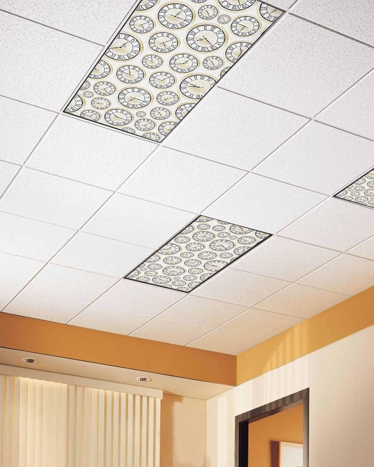 Gold Flower Clock Magnetic Light Covers 2PCS