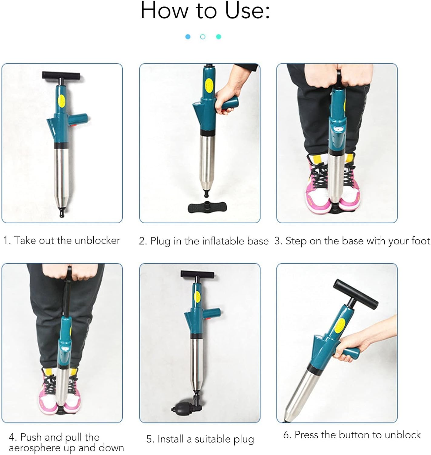 Pilipane Toilet Plunger Set with Drain Auger