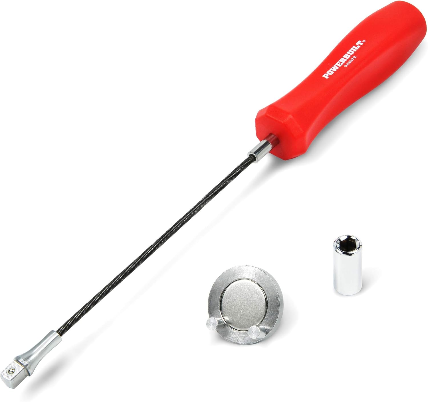 Powerbuilt Magnetic Oil Drain Plug Remover Tool Red 942072 1