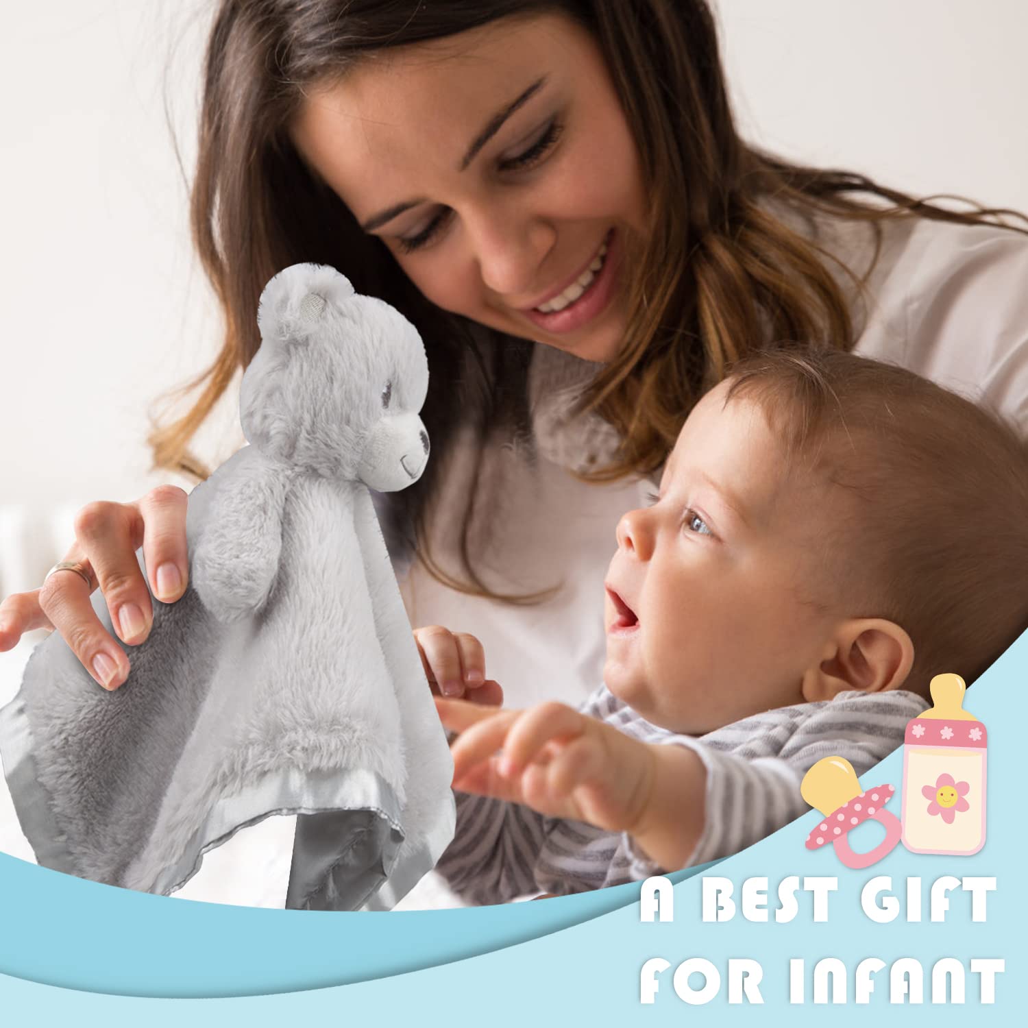 BEILIMU Bear Security Blanket 135 Inch Grey