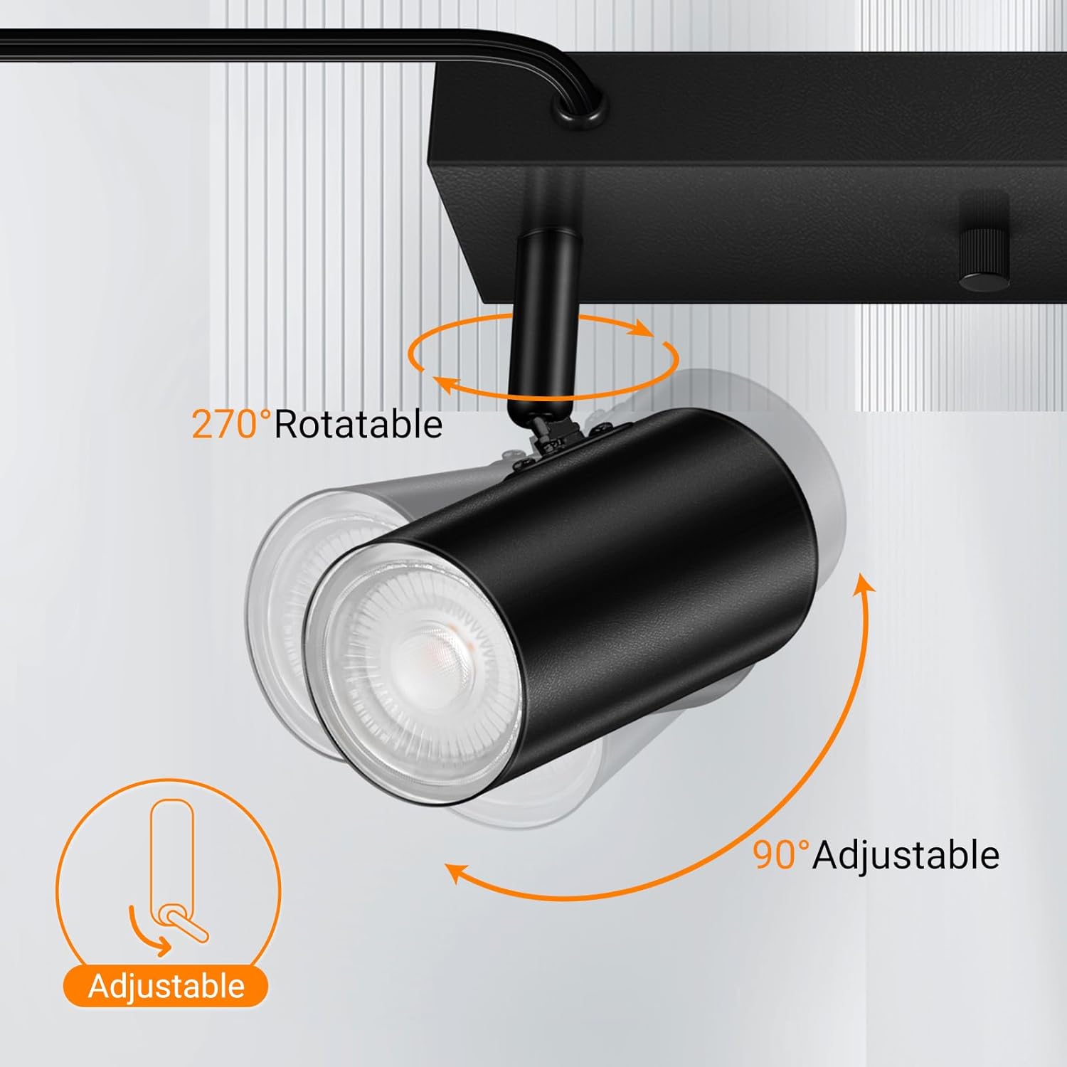 AUQUEE 3 Light Track Lighting Kit Black