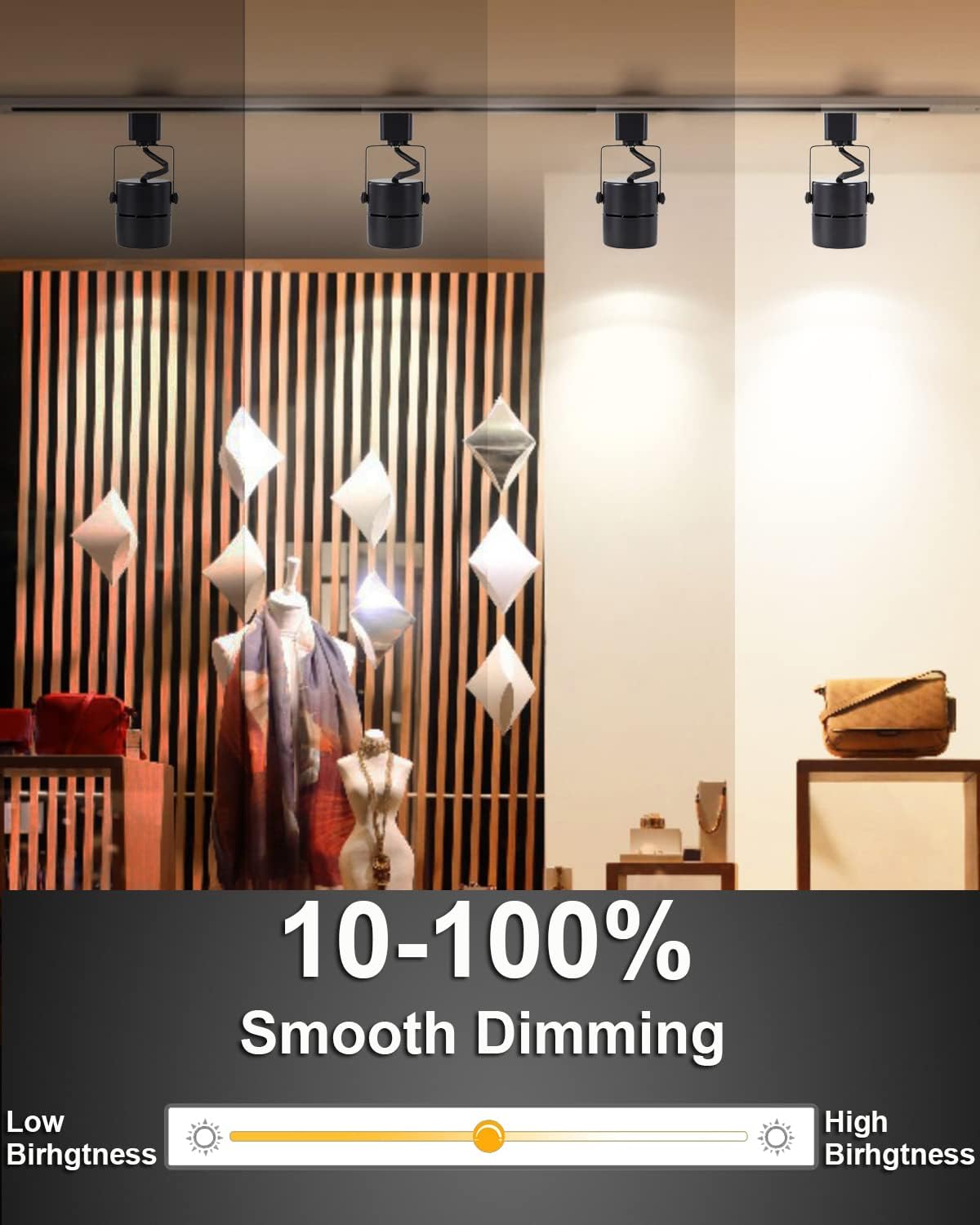 Motrackcao 10W Cool White Dimmable LED Track Light Heads 20 Pack