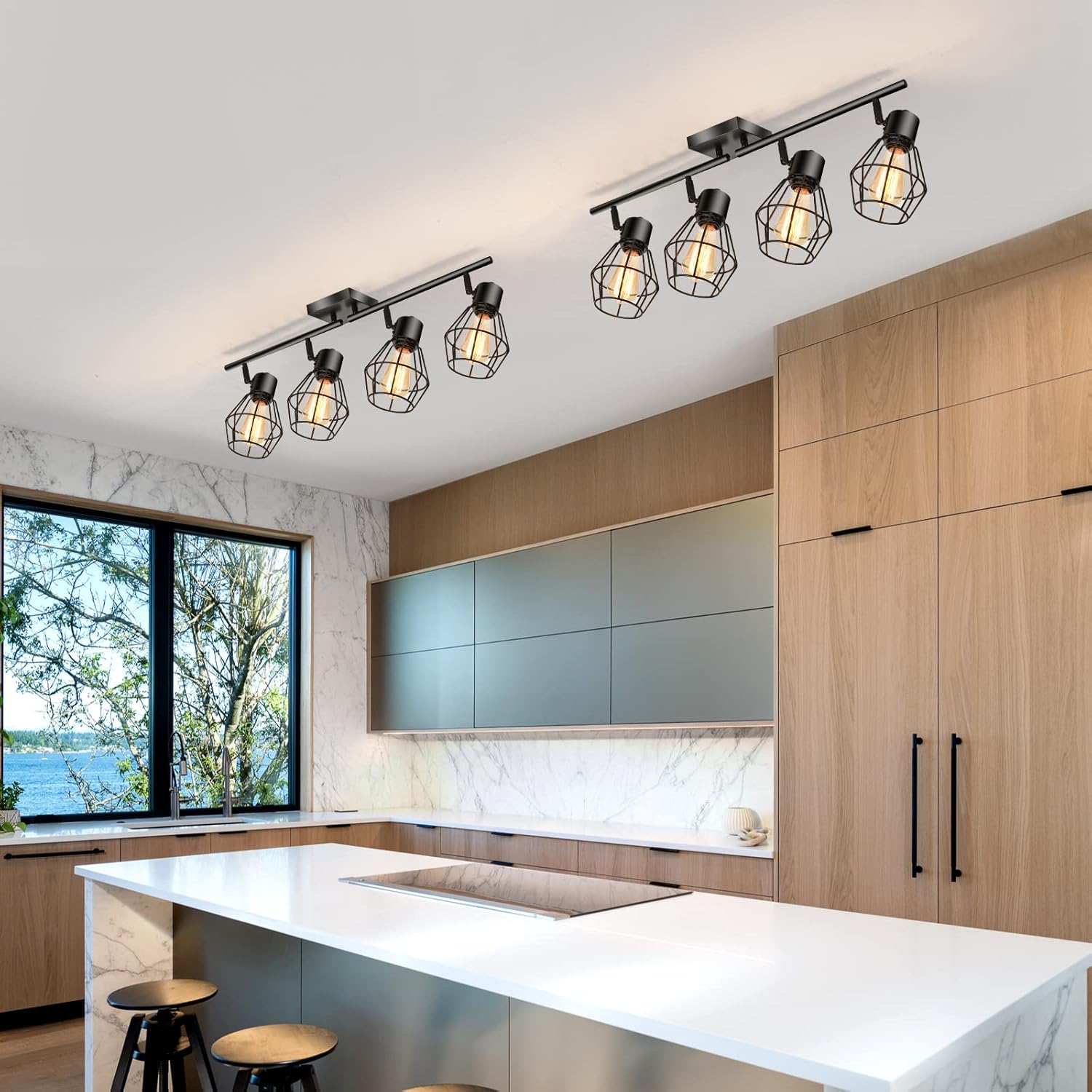 MUEOF 4-Light Track Ceiling Light with Adjustable Heads