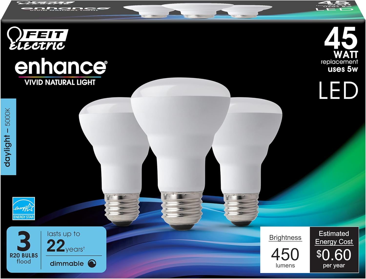 Feit Electric R20 LED Bulb 45W Equivalent 3 Pack