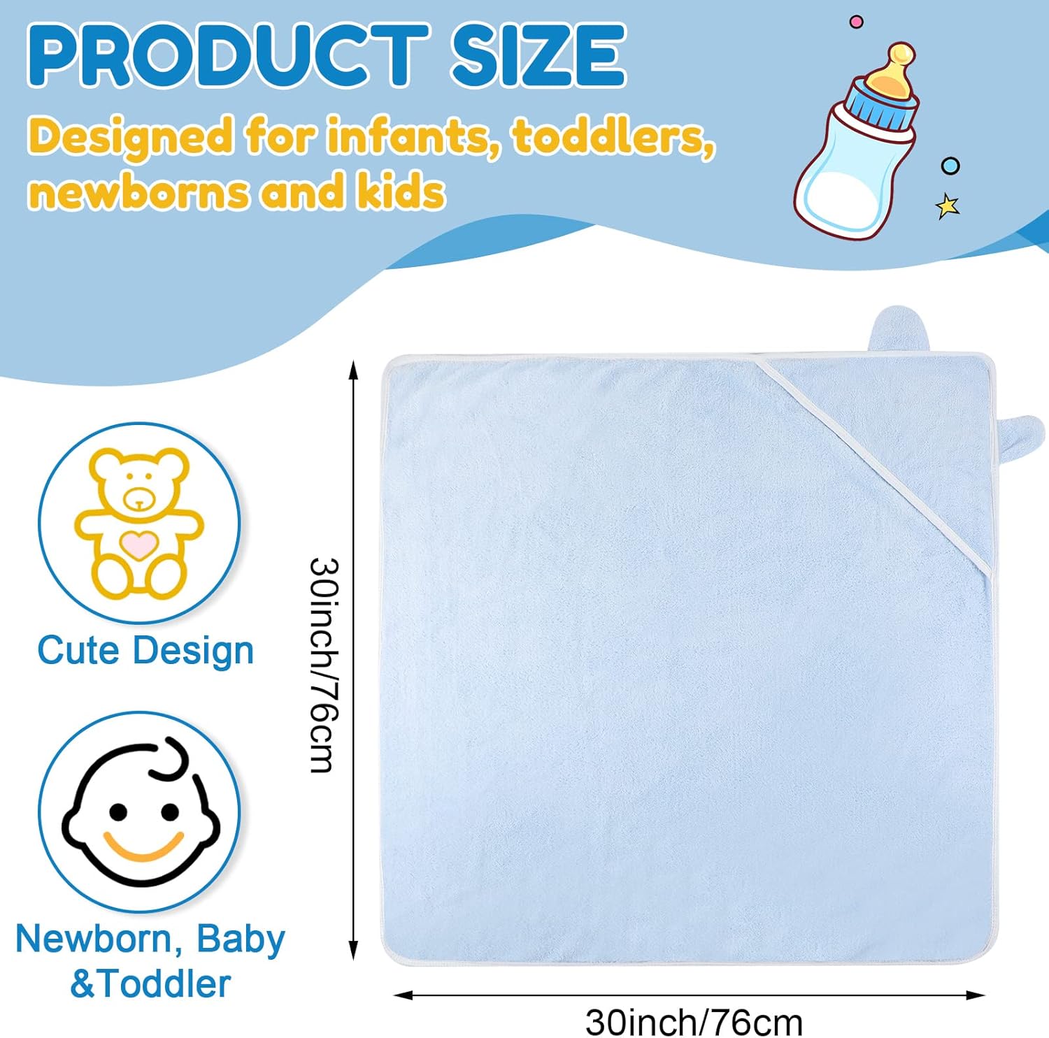 Lounsweer 6 Piece Baby Bath Towels Multicolor 1