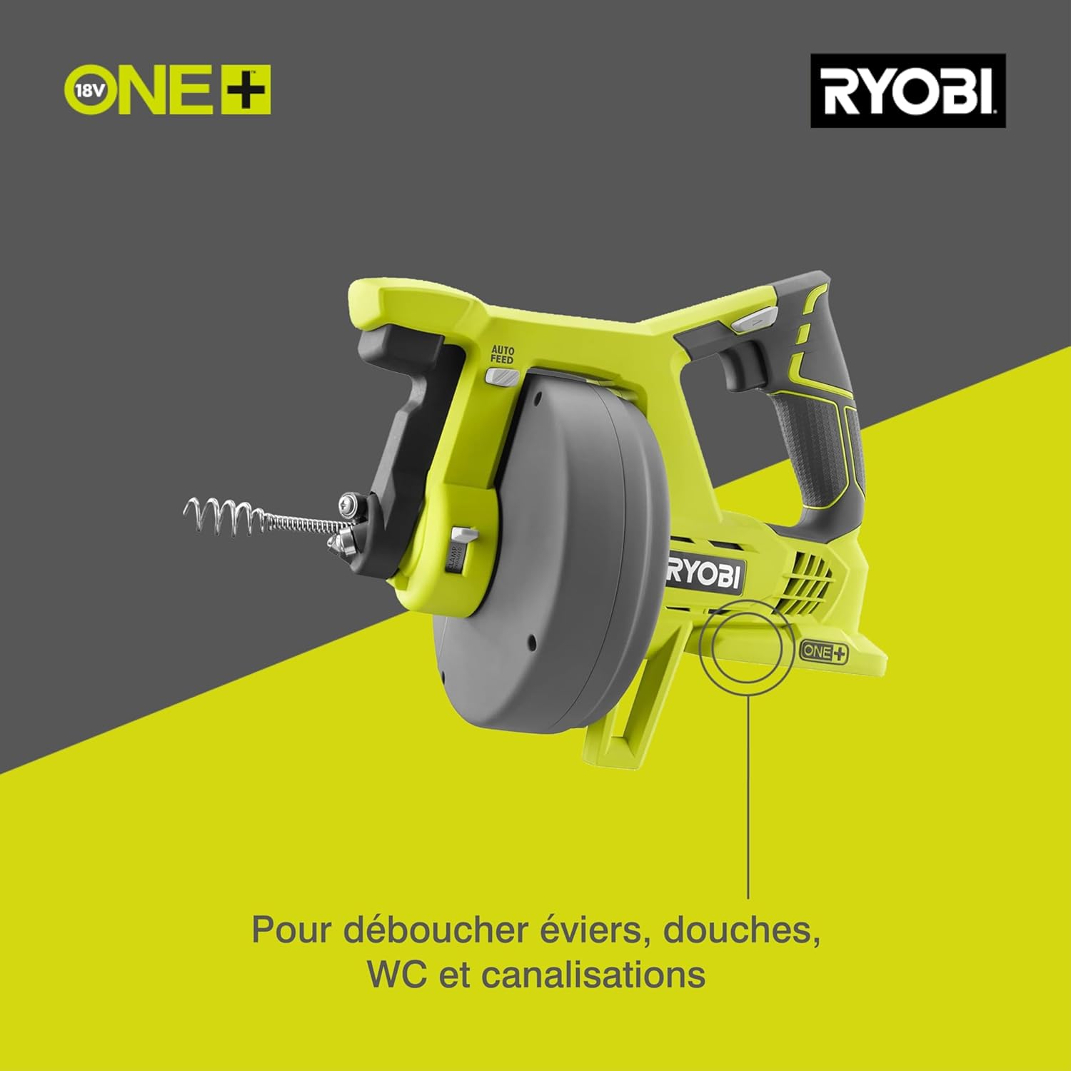 RYOBI ONE Cordless Drain Auger Bare Tool 1