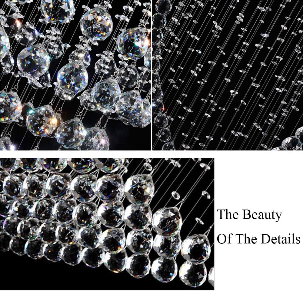 LED Hanging Chandelier with Double Spiral Crystal Design