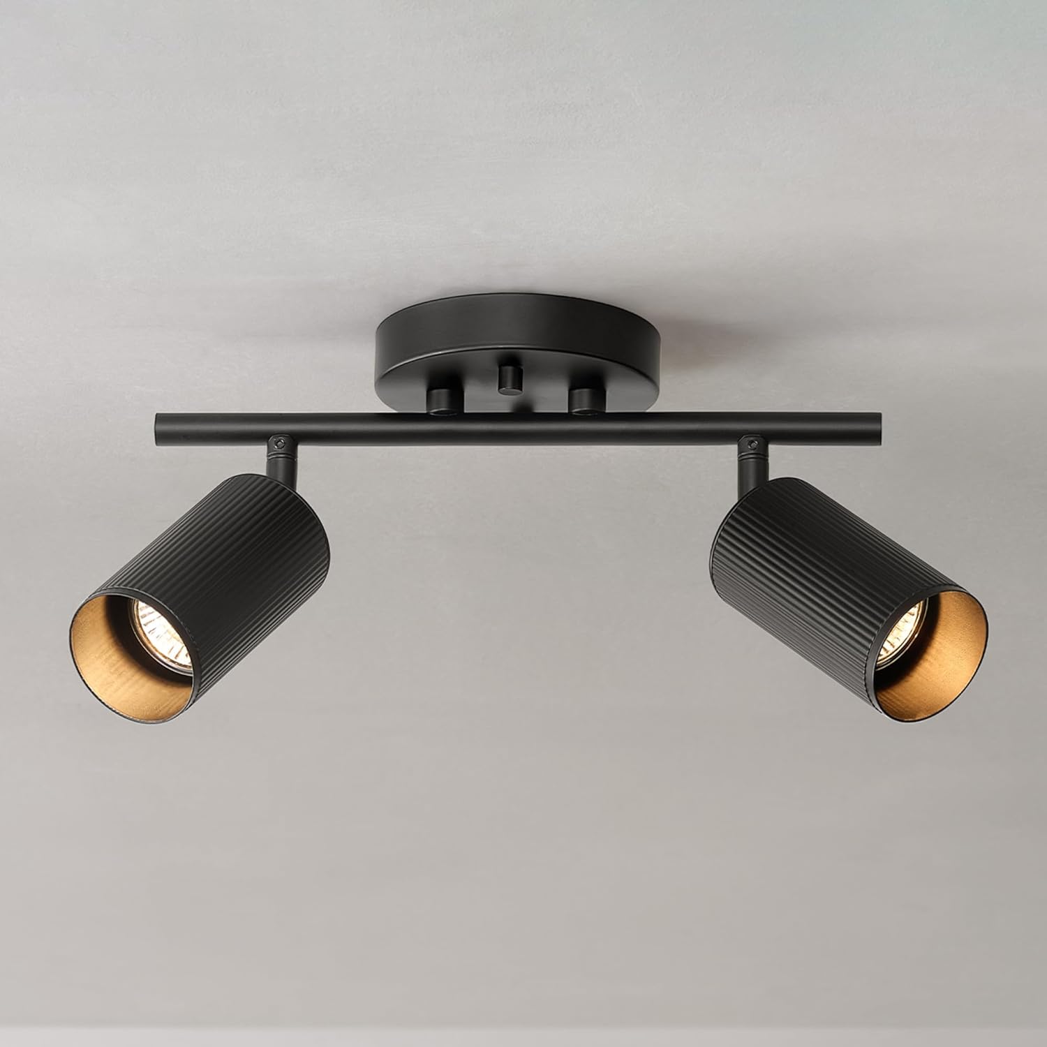 Globe Electric 12 2-Light Track Lighting with Matte Black Shades