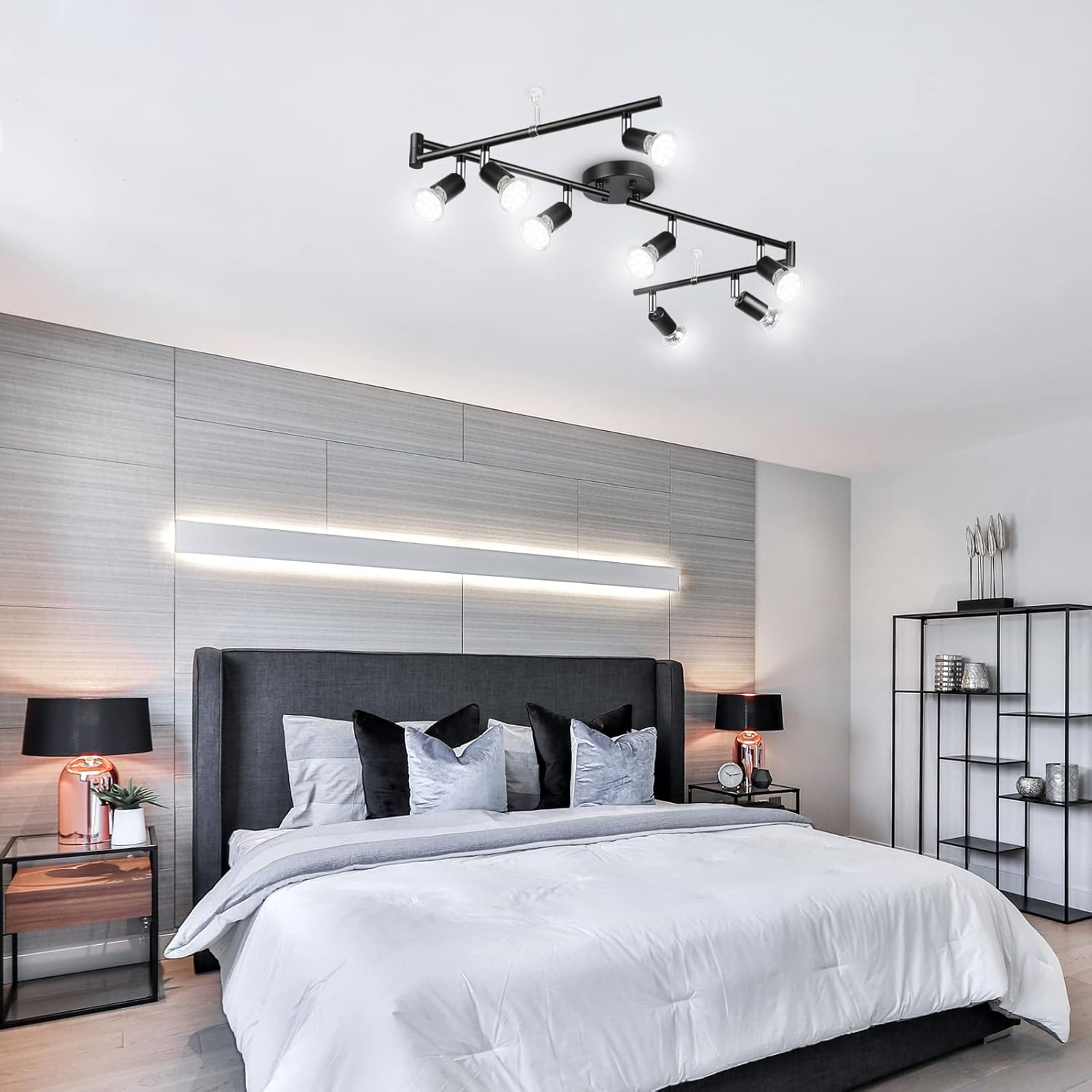 Unicozin LED 8 Light Track Lighting Kit Black 1