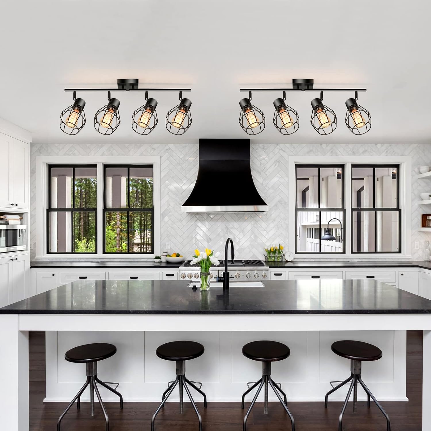 MUEOF 4-Light Track Ceiling Light with Adjustable Heads