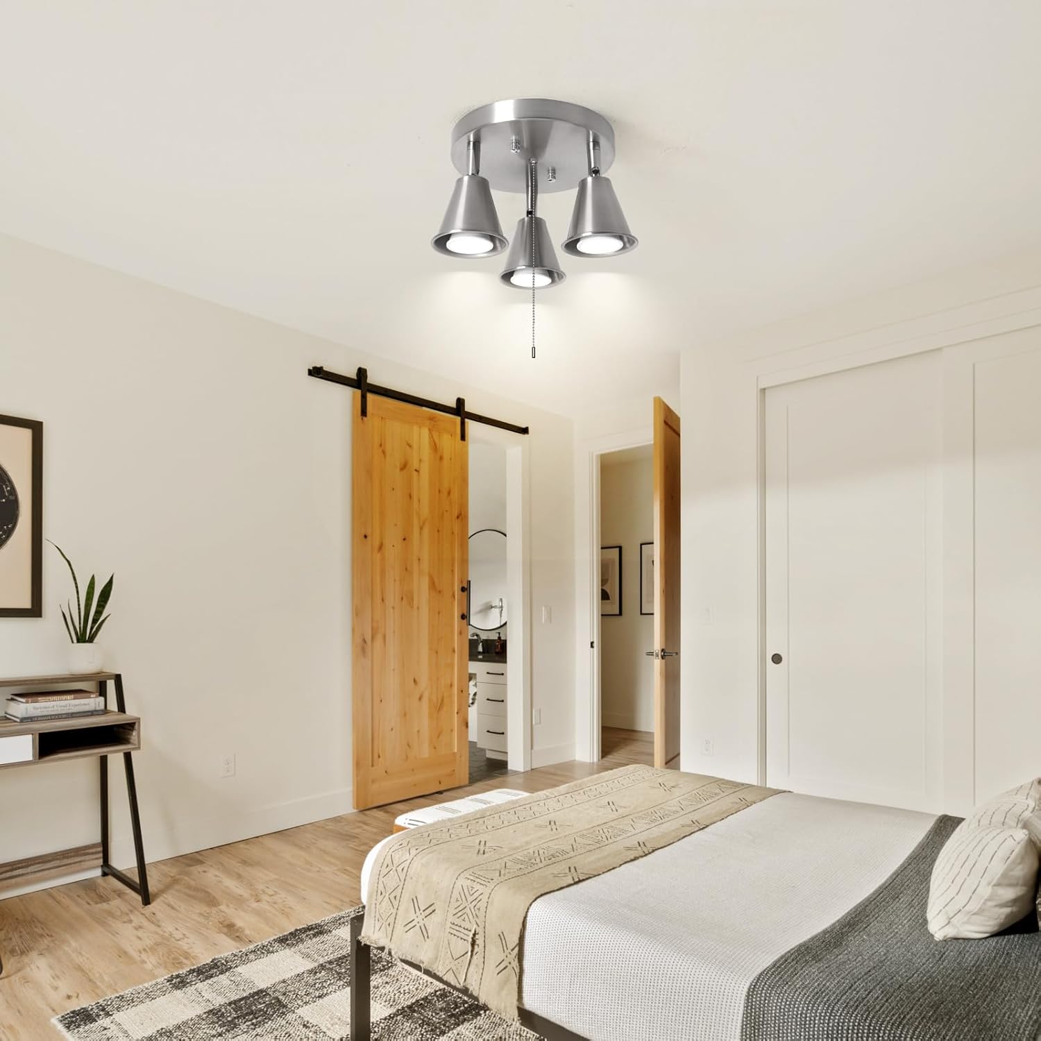 SEEBLEN 3-Light Track Ceiling Light with Pull Chain OnOff