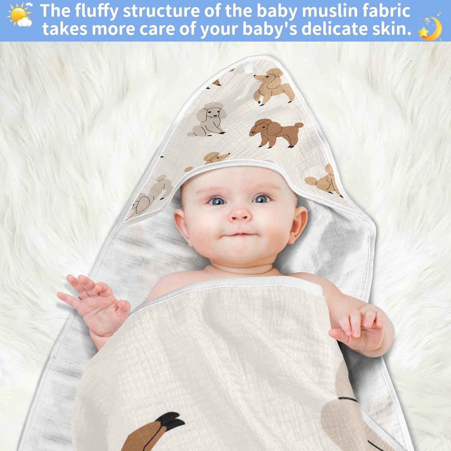 Caikeny Hooded Baby Towel 35x35 Inch