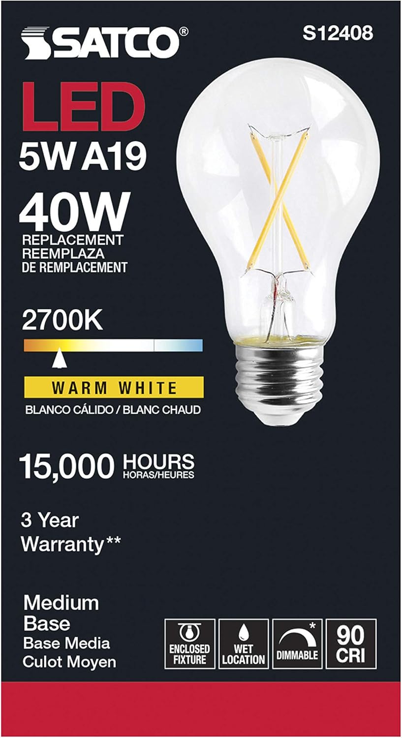 Satco 24-Pack Dimmable LED Filament Lamps A19