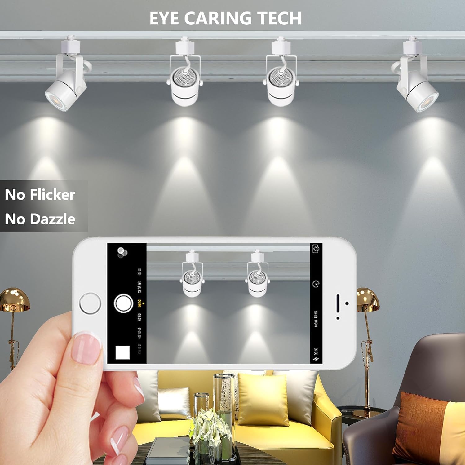 16PCS LED Track Lighting with 3CCT and Dimmable Brightness 1