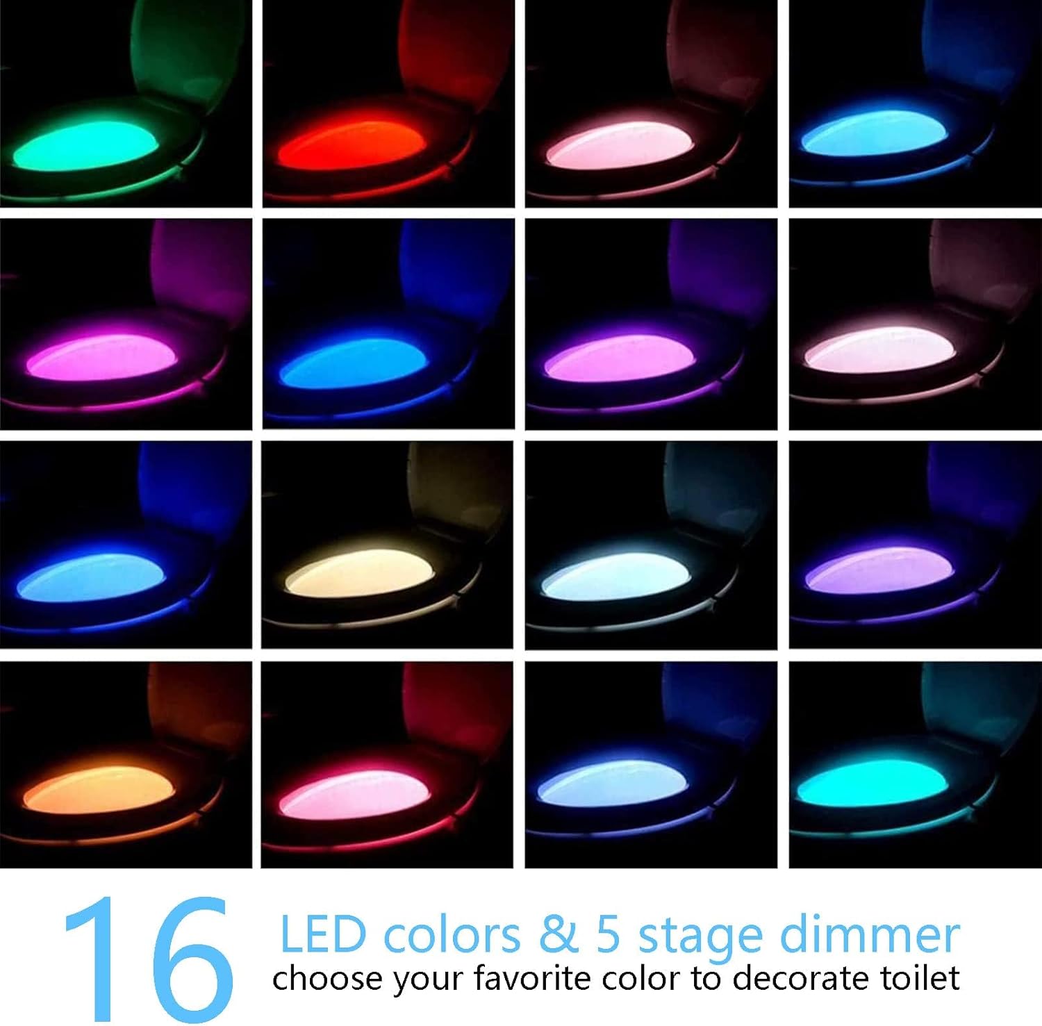 Witshine Toilet Night Light with 16 Color Sensor