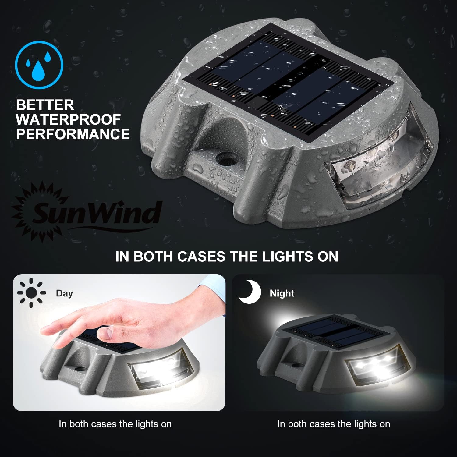 Sunwind Solar Deck Lights 4-Pack White Pathway Marker