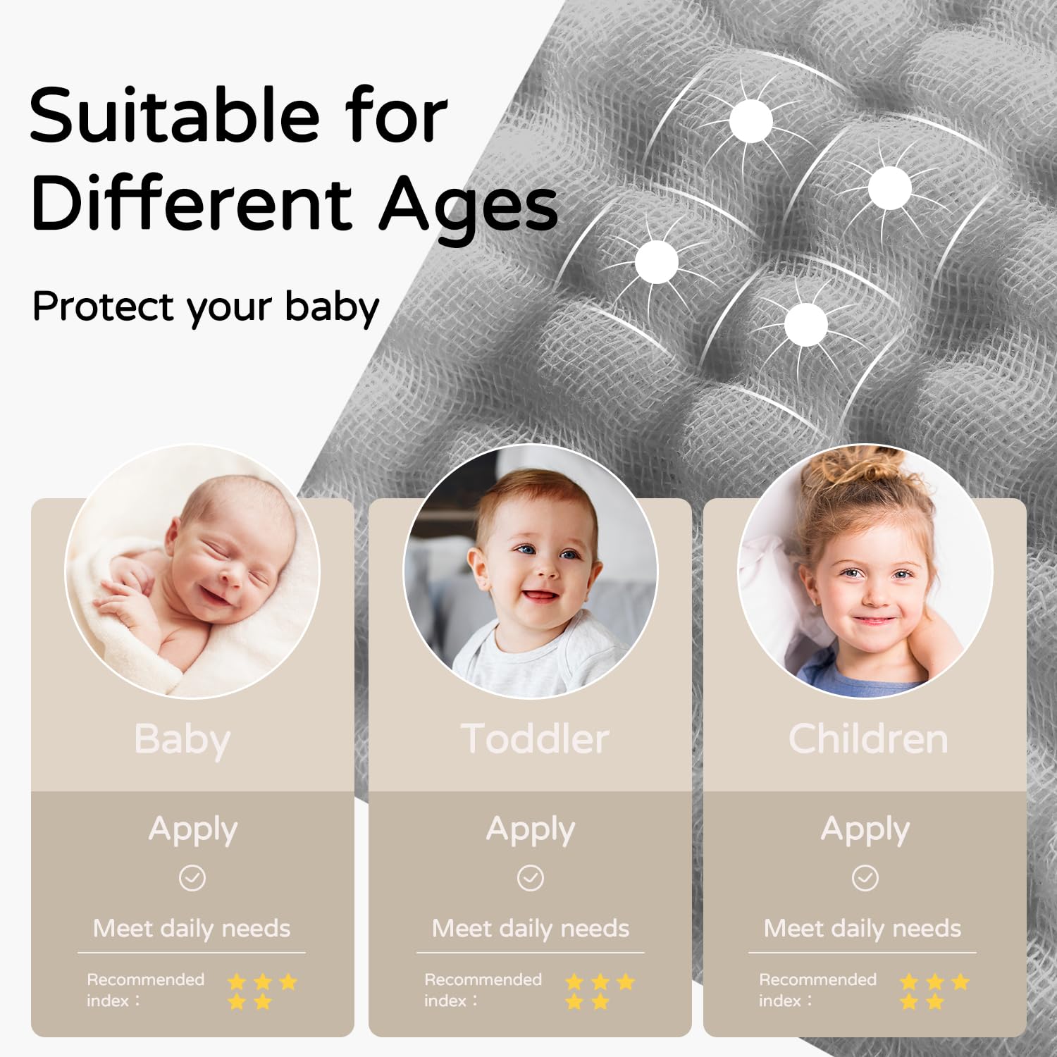 Yoofoss Hooded Baby Towel 32x32 Inch Muslin Cotton