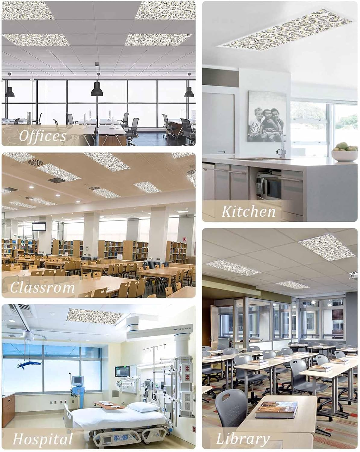 Gold Flower Clock Magnetic Light Covers 2PCS