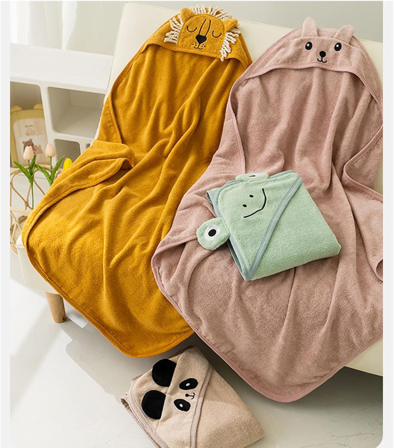 ROMASA Baby Bath Towel with Hooded Panda Design 1