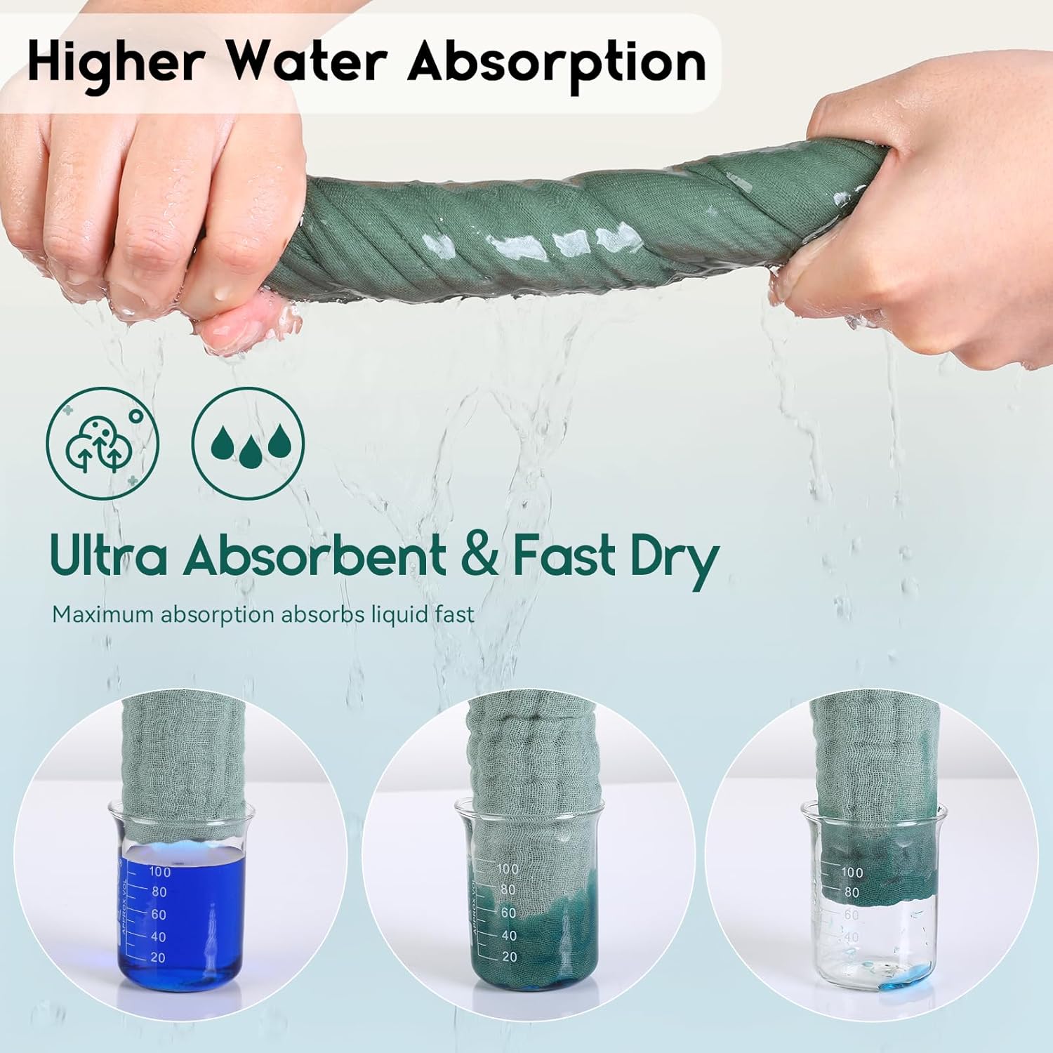 Unnivoll Muslin Baby Washcloths 6 Pack - 12x12 Multicolor