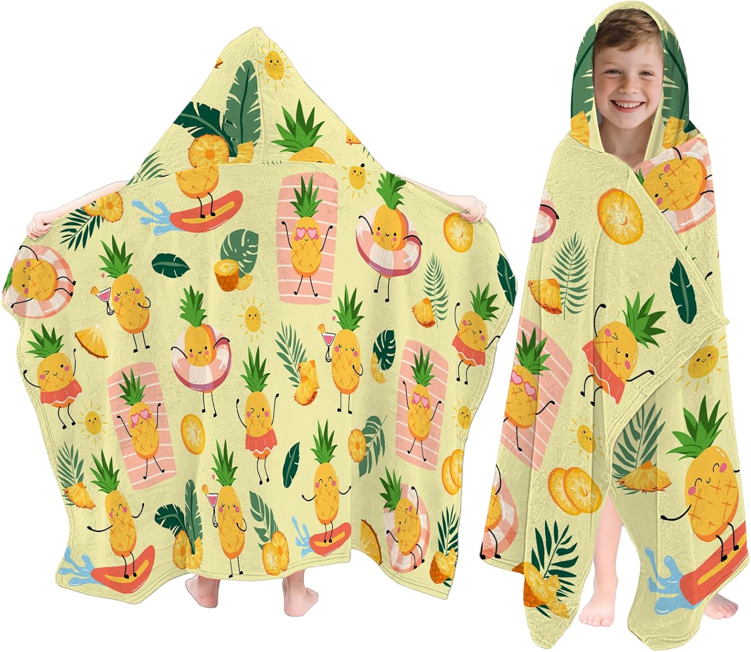 Pineapple Hooded Beach Towel for Kids