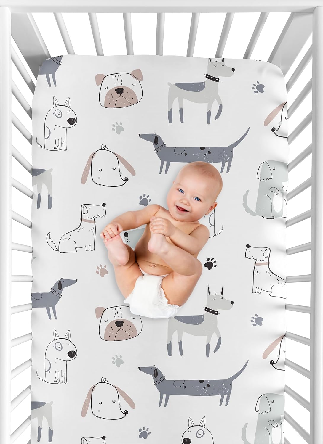 Sweet Jojo Designs Dog Boy Crib Sheet