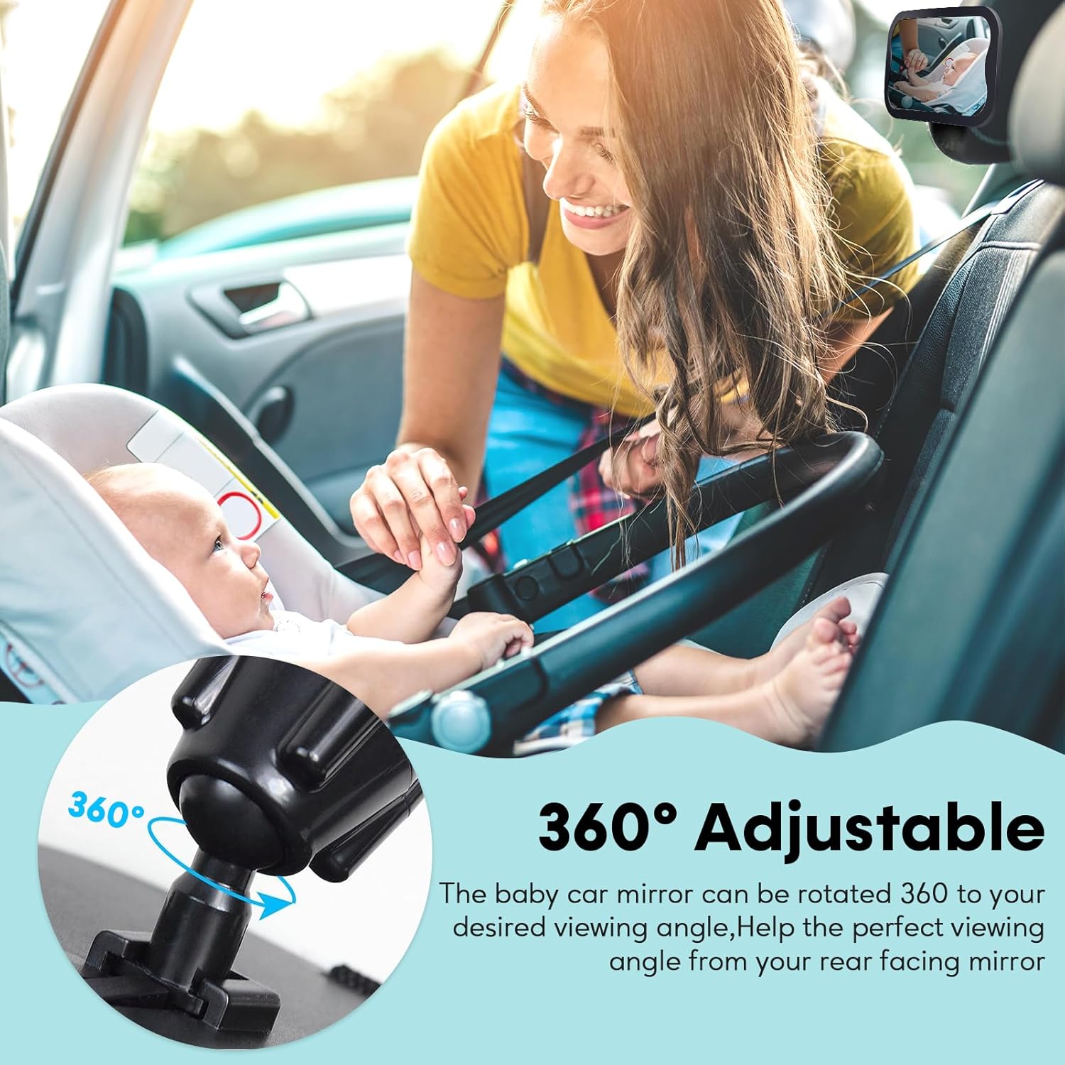 AMTIFO Baby Car Mirror 2-Pack for Two Seats