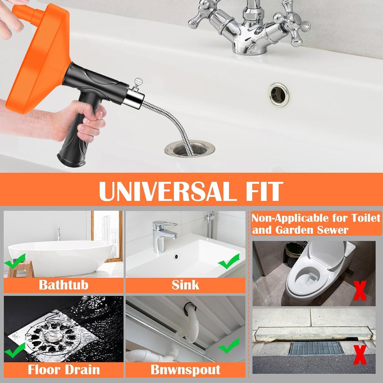 33 Ft Heavy Duty Drain Snake Auger With Gloves