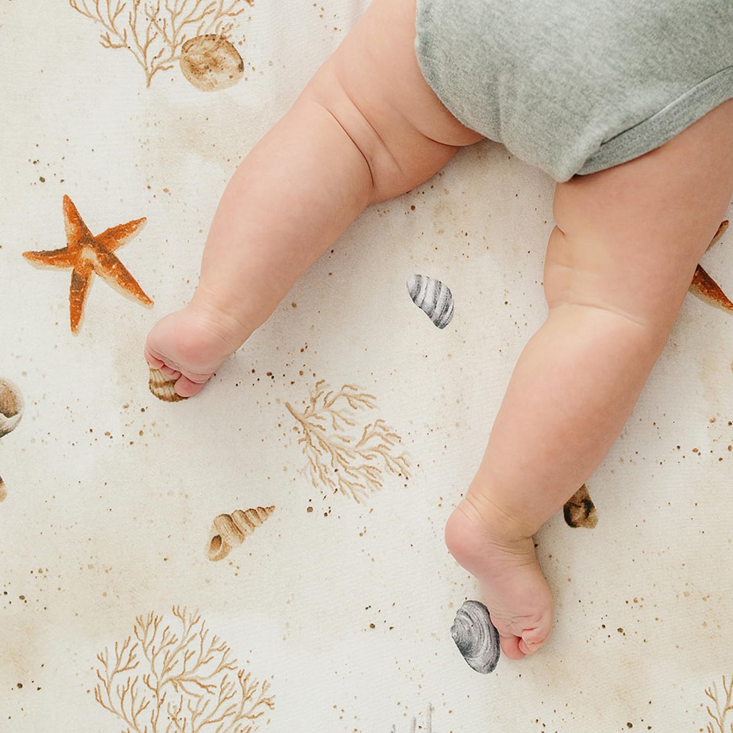 Pobibaby 2 Pack Ocean Crib Sheets for Baby Boy