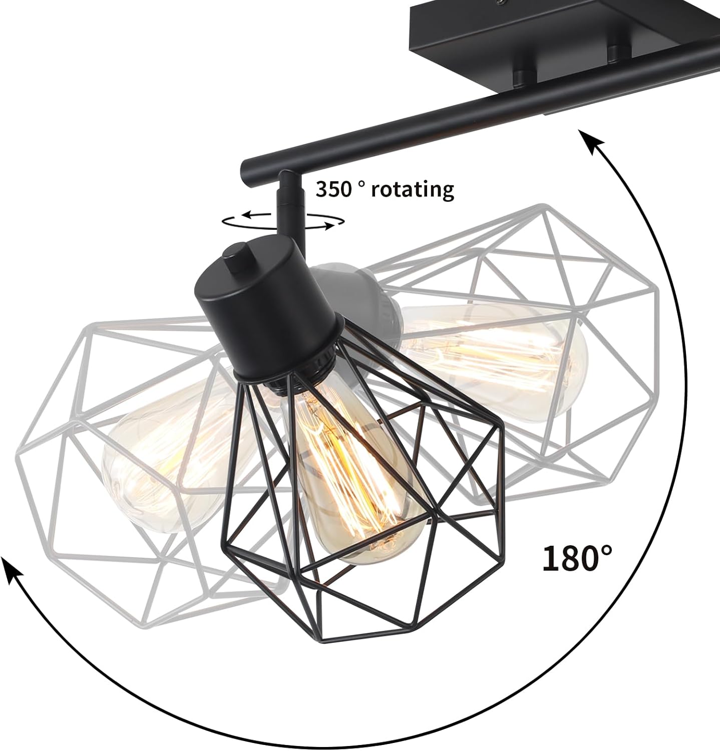 SEEBLEN 3 Light Track Ceiling Light Kit Black