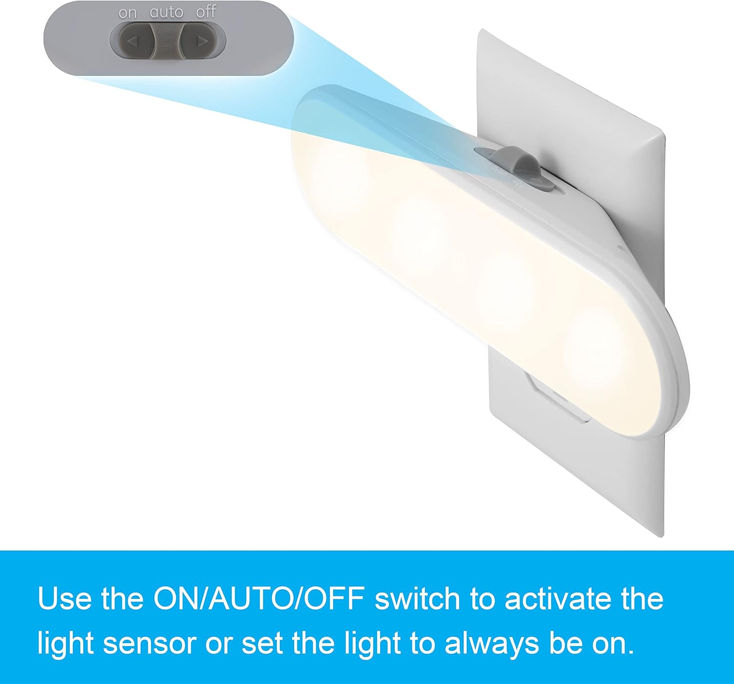 GE Ultrabrite LED Night Light Bar 4 Pack Dusk-to-Dawn Sensor