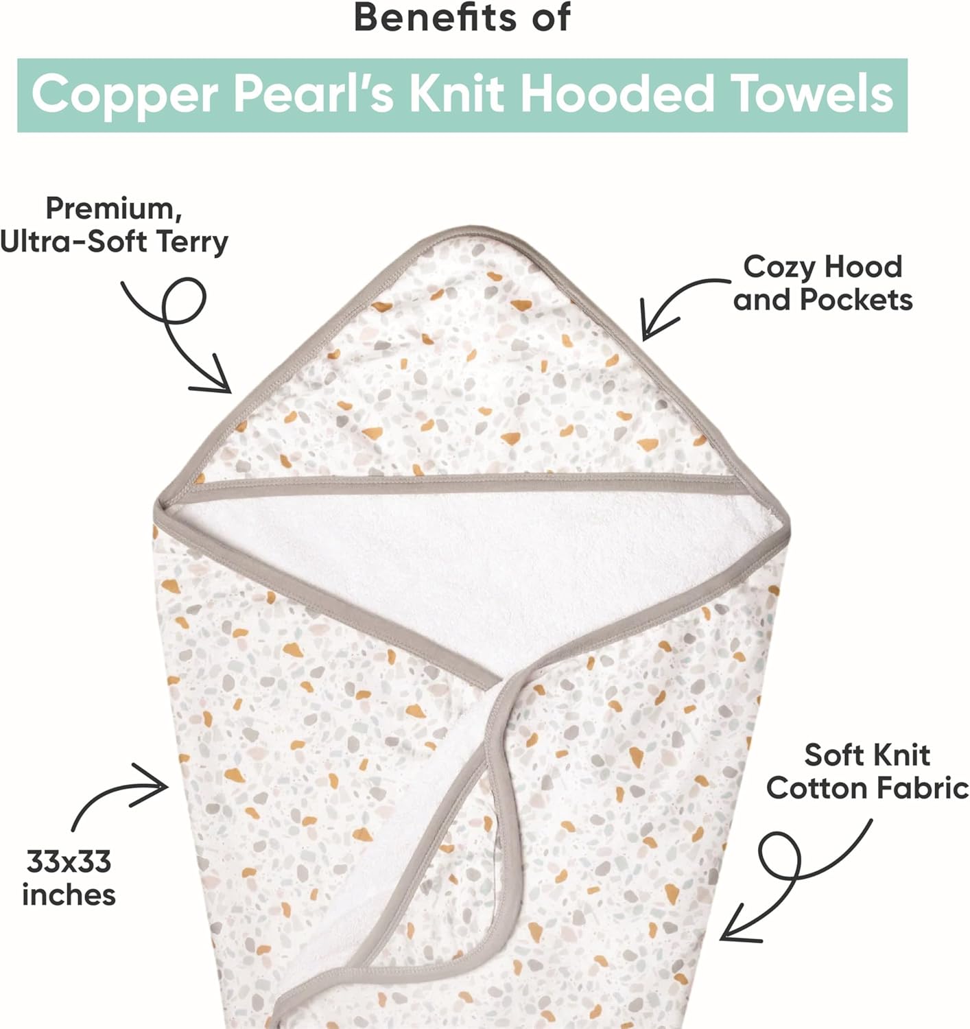 Copper Pearl Hooded Bath Towels for Babies and Kids 1