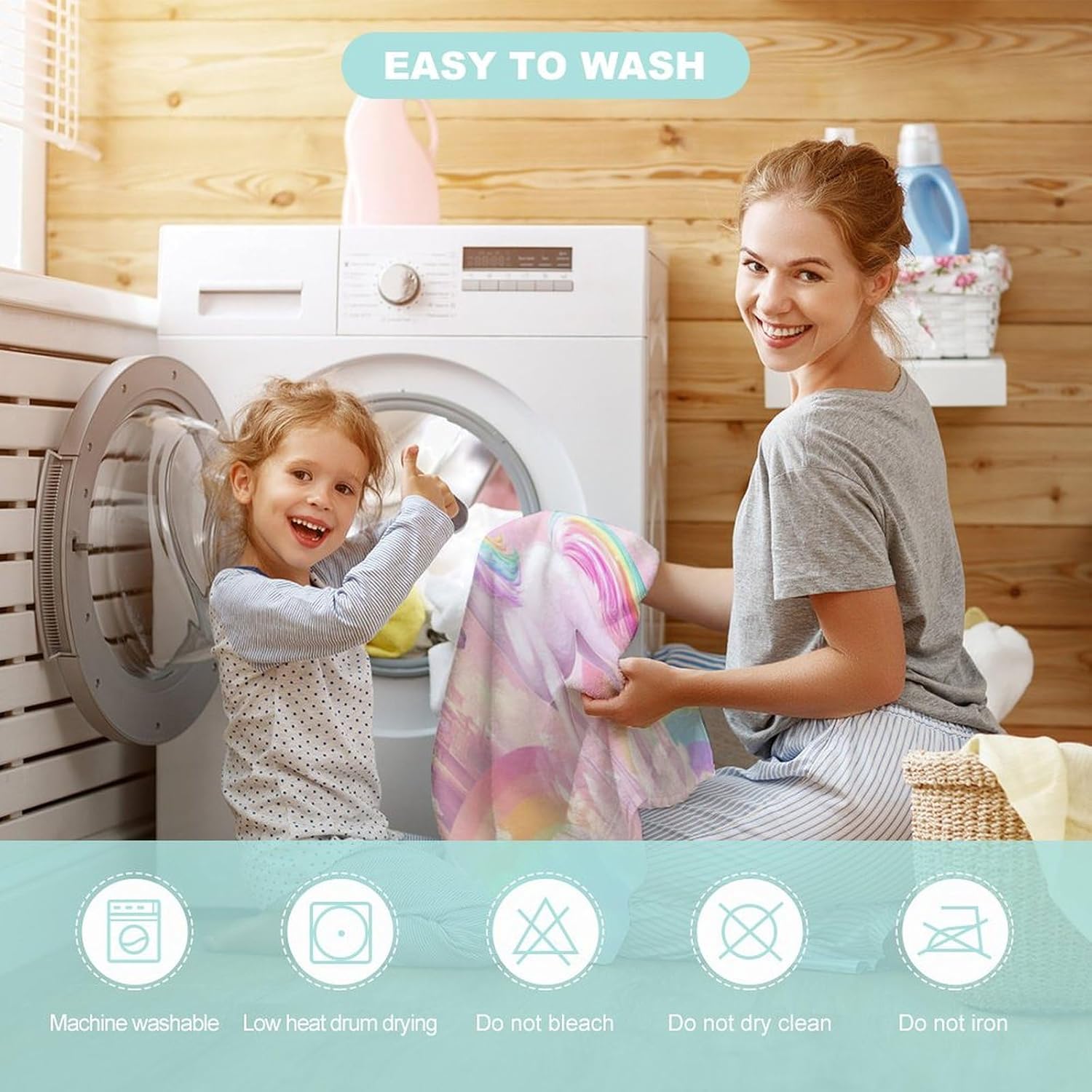 Personalized Unicorn Hooded Bath Towel for Kids