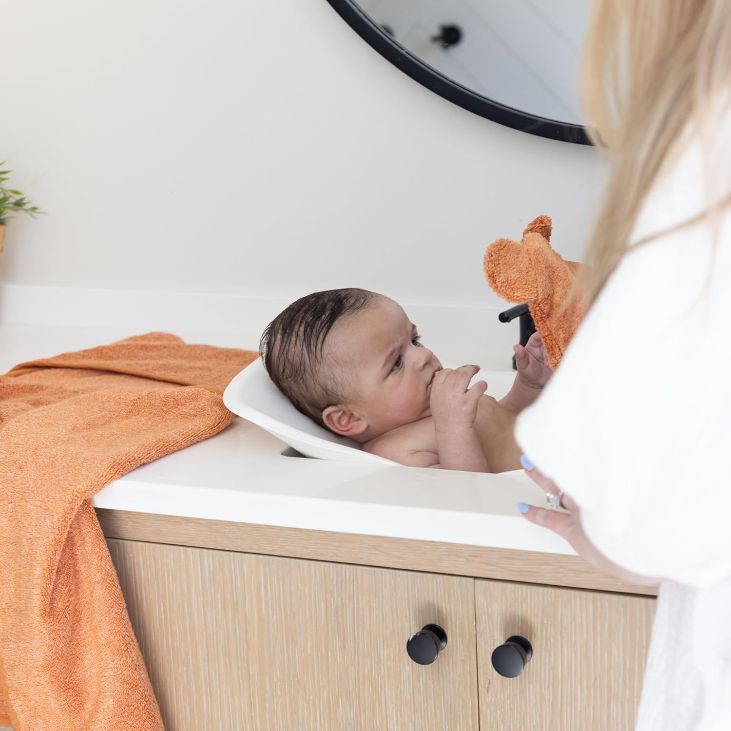 Bella Tunno Baby Bath Towel and Mitt Set - Pumpkin