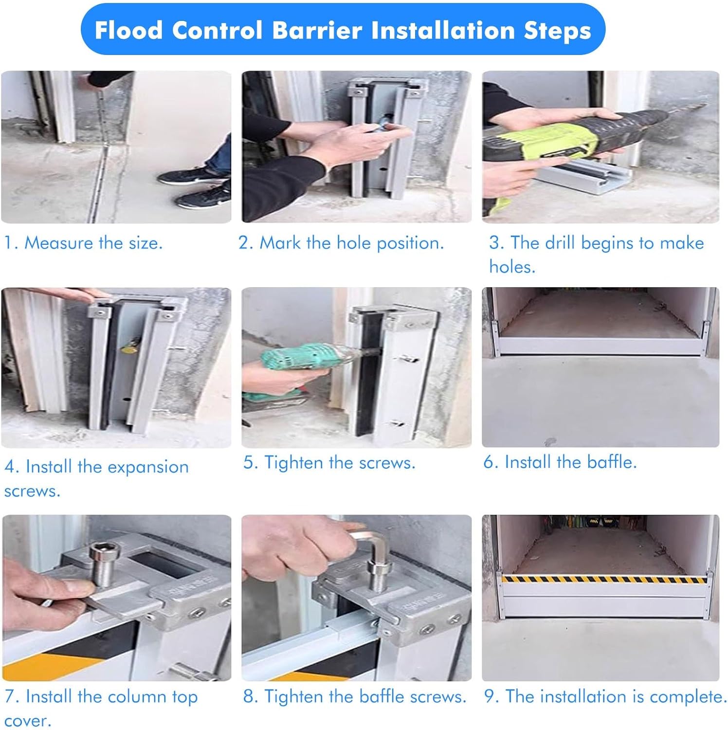 Heavy Duty Aluminum Flood Control Barrier 3ft 4ft 5ft Tall