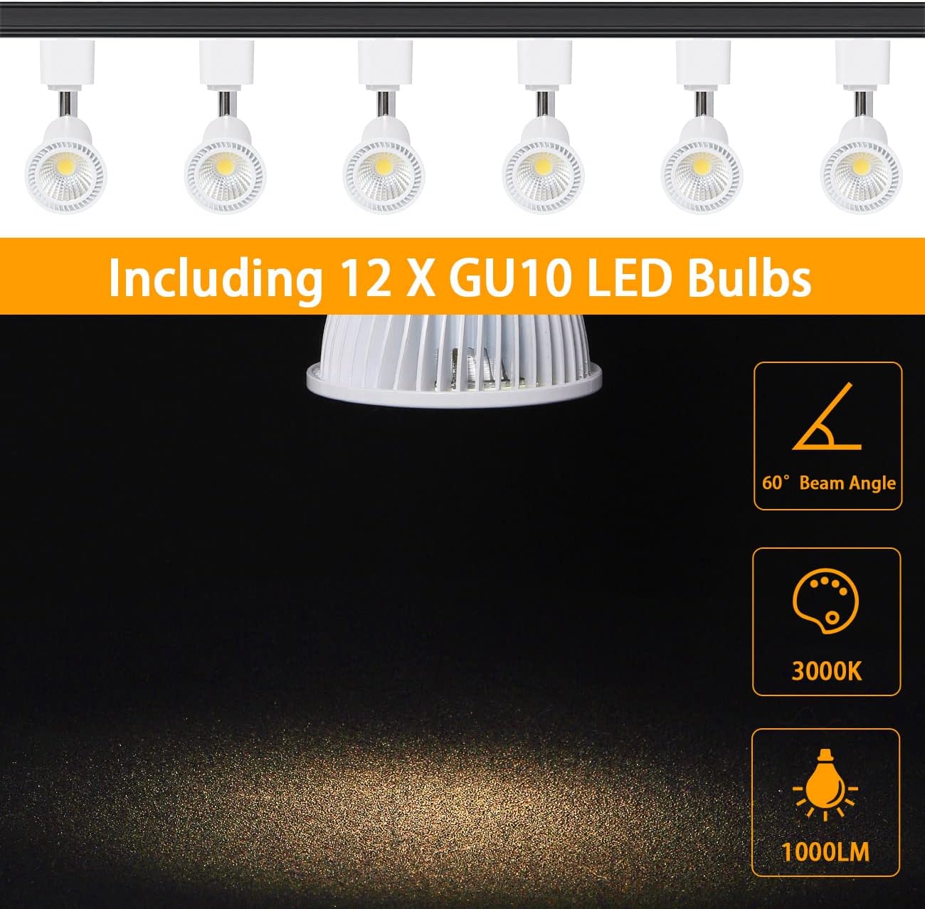 EAGLOD 10W Dimmable LED Track Light Heads 12-Pack