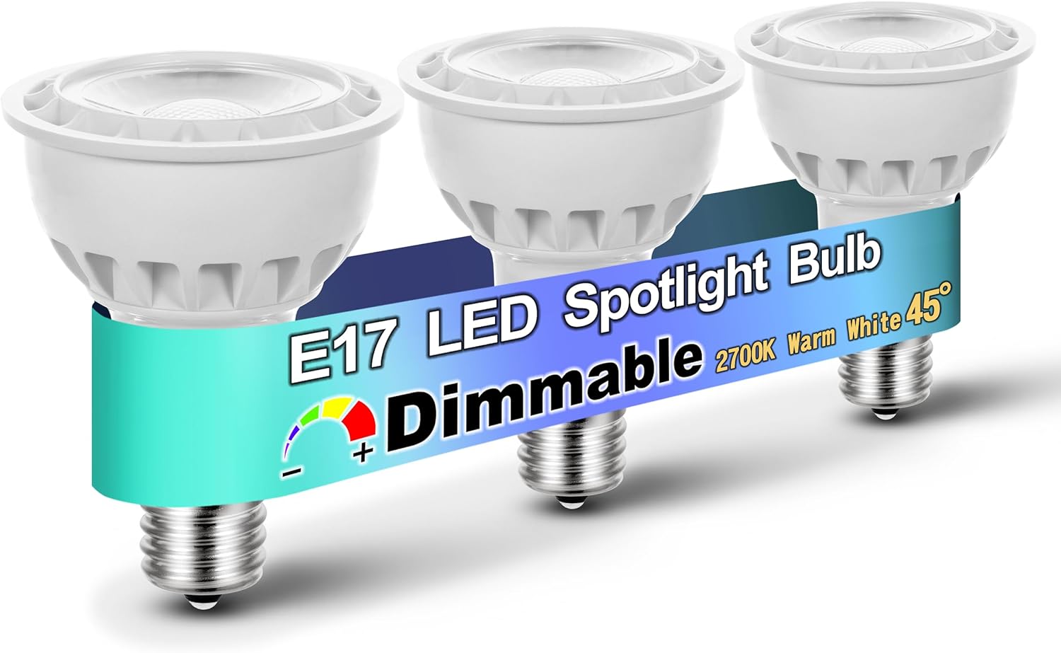 Heifymi Dimmable E17 LED Bulb 6W 3 Pack Warm White 2700K