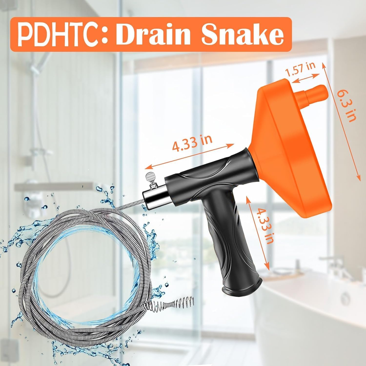 33 Ft Heavy Duty Drain Snake Auger With Gloves