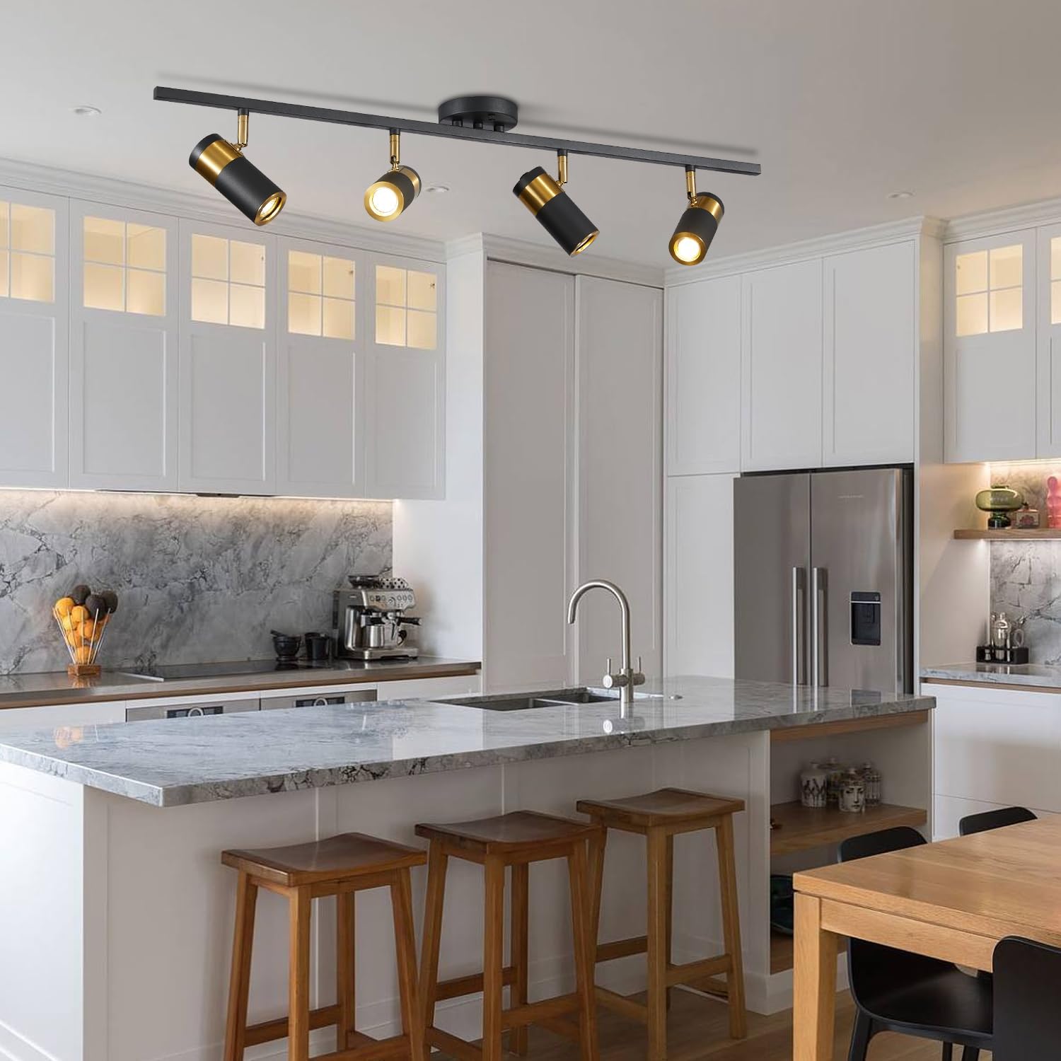 Fulesi Black Globe 3-Light Mid Century Modern Desk Lamp