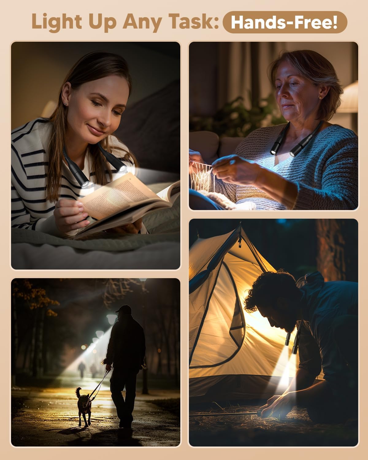 EastPin Neck Light with 2 Modes 2200mAh 85Hrs Battery