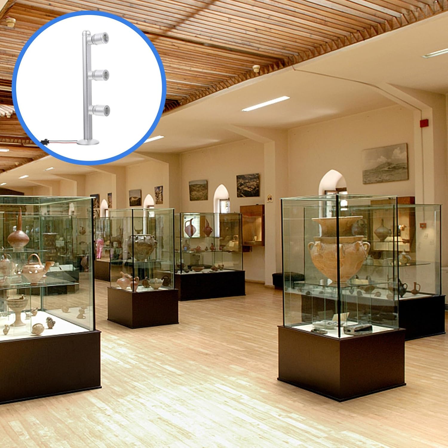 LED Display Lamp Track Spotlight with 3 Rotatable Heads