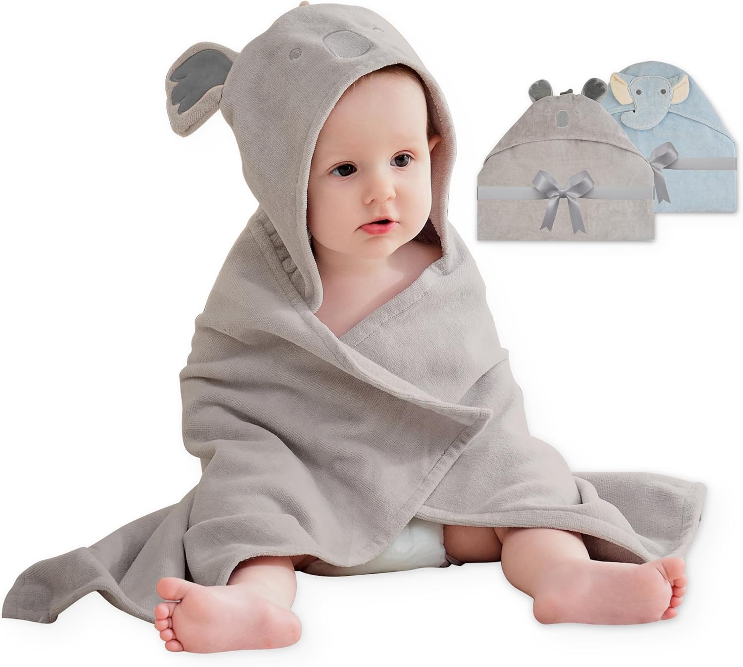 Viviland 2 Pack Hooded Baby Towels - Soft 100 Cotton 1