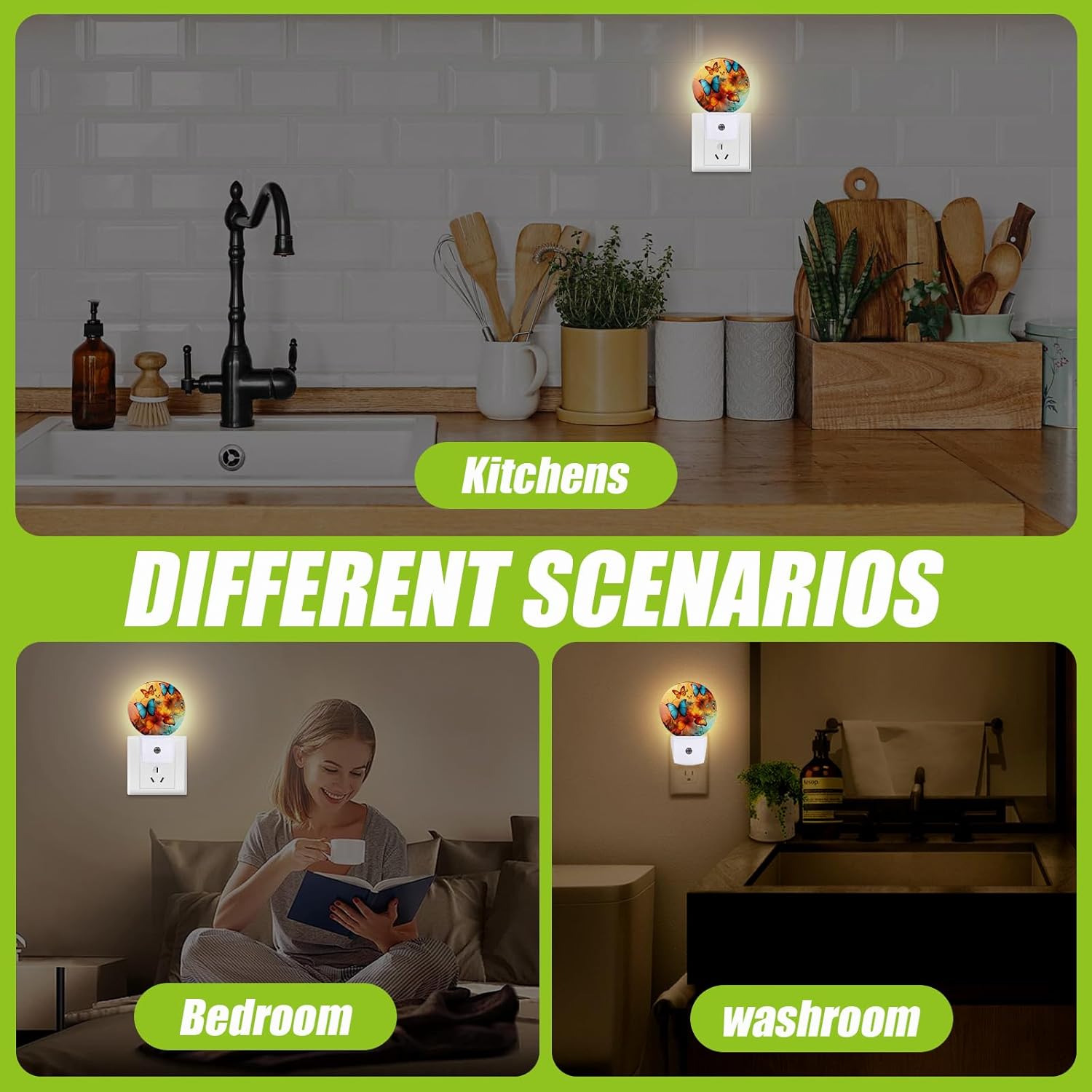 Cosharkly Colorful Butterfly Wall Night Light