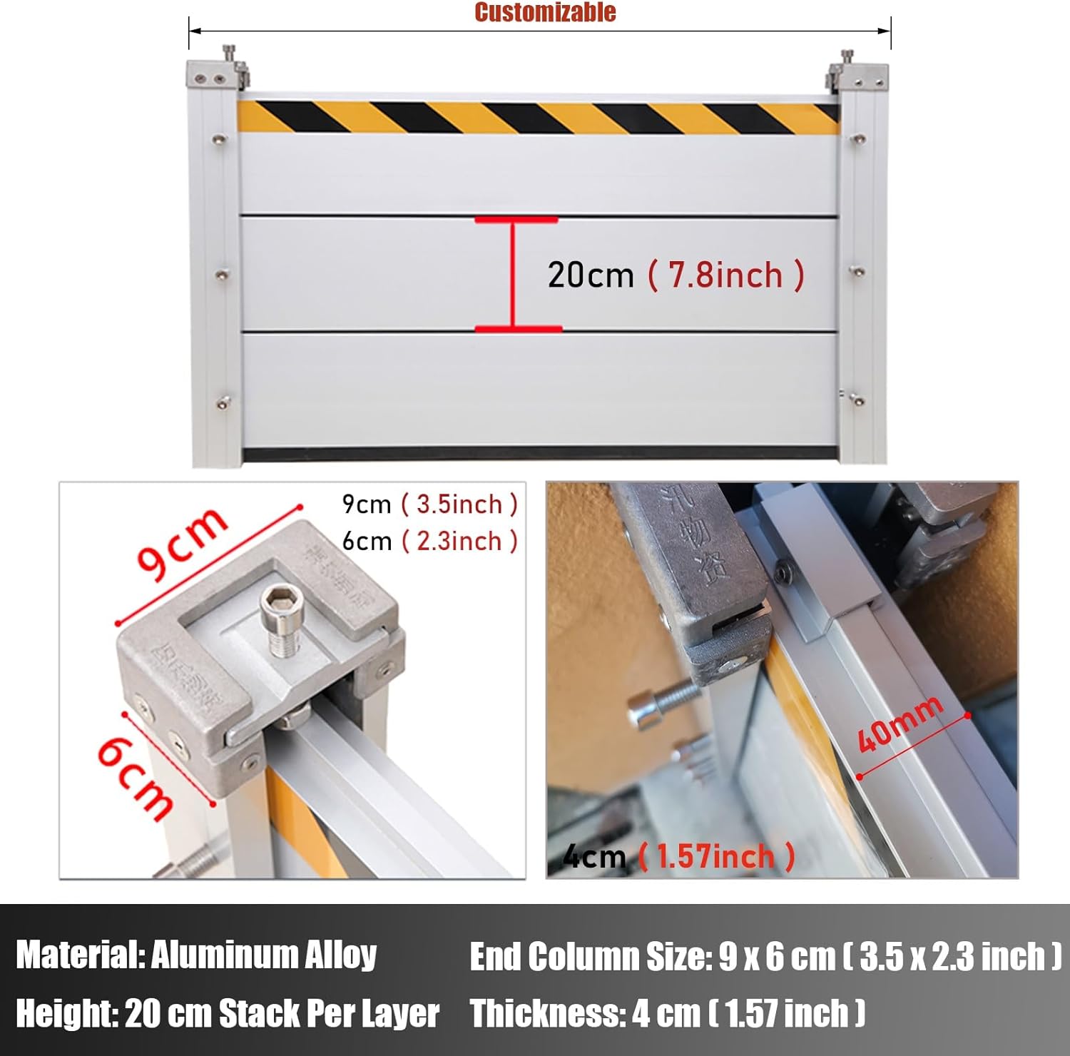 High Flood Control Baffle Door Barrier Aluminum Gate