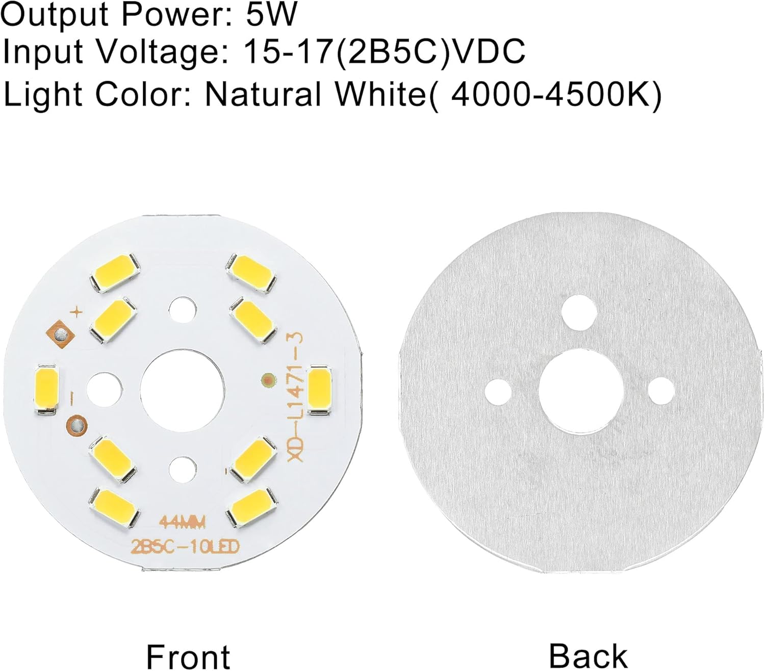 MECCANIXITY COB LED Light Chip 5W 120lm 44mm Energy Saving Bulb 5Pcs