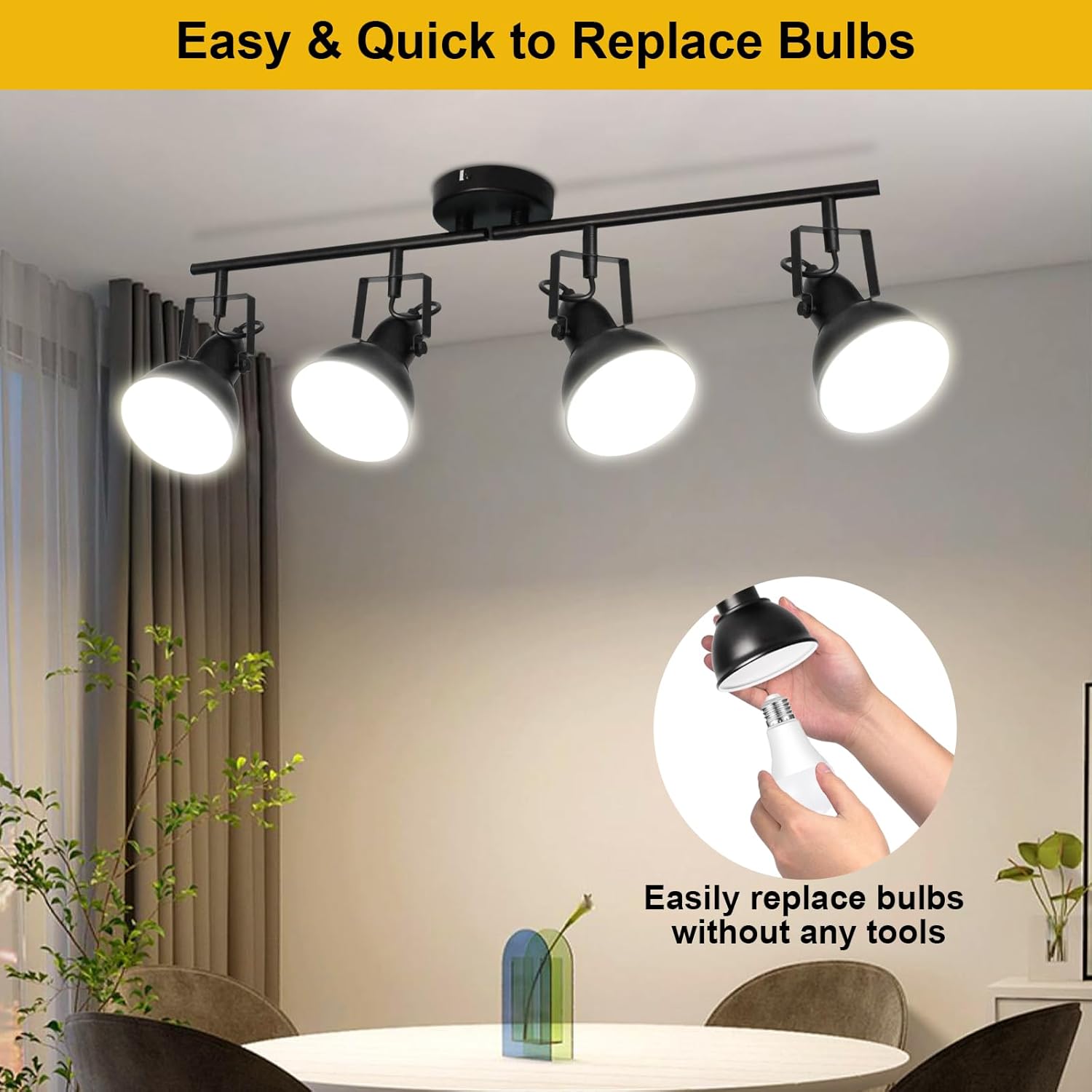 HiBay 4-Light Industrial Ceiling Track Lighting