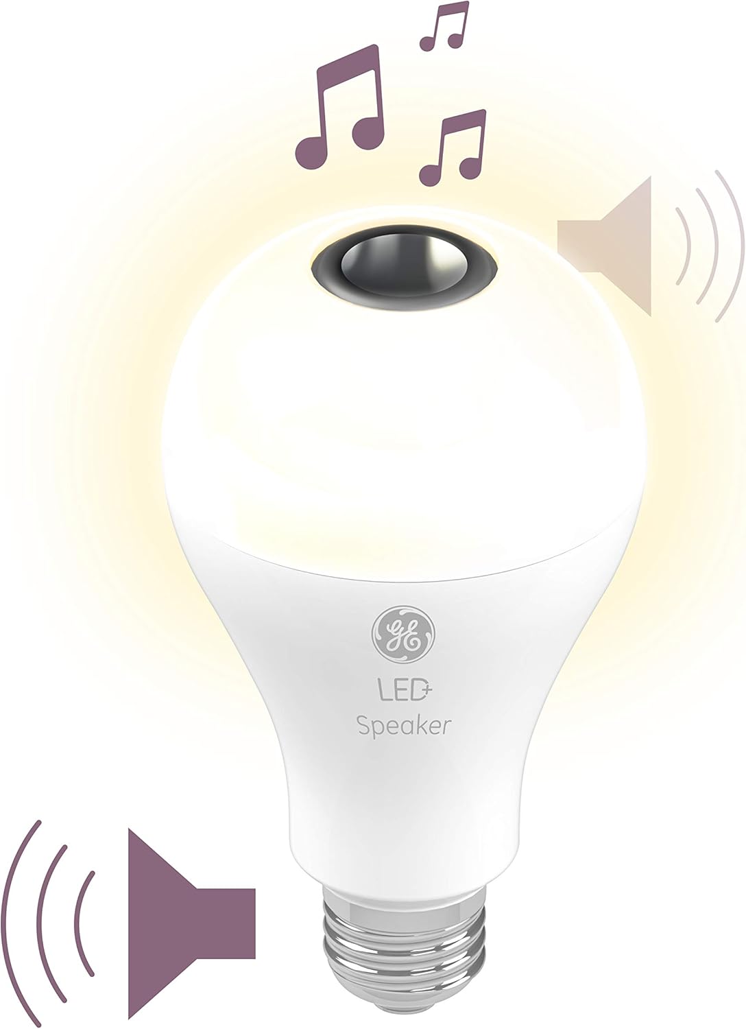 GE LED Speaker Light Bulb 3 Pack Bluetooth Soft White Remote Included